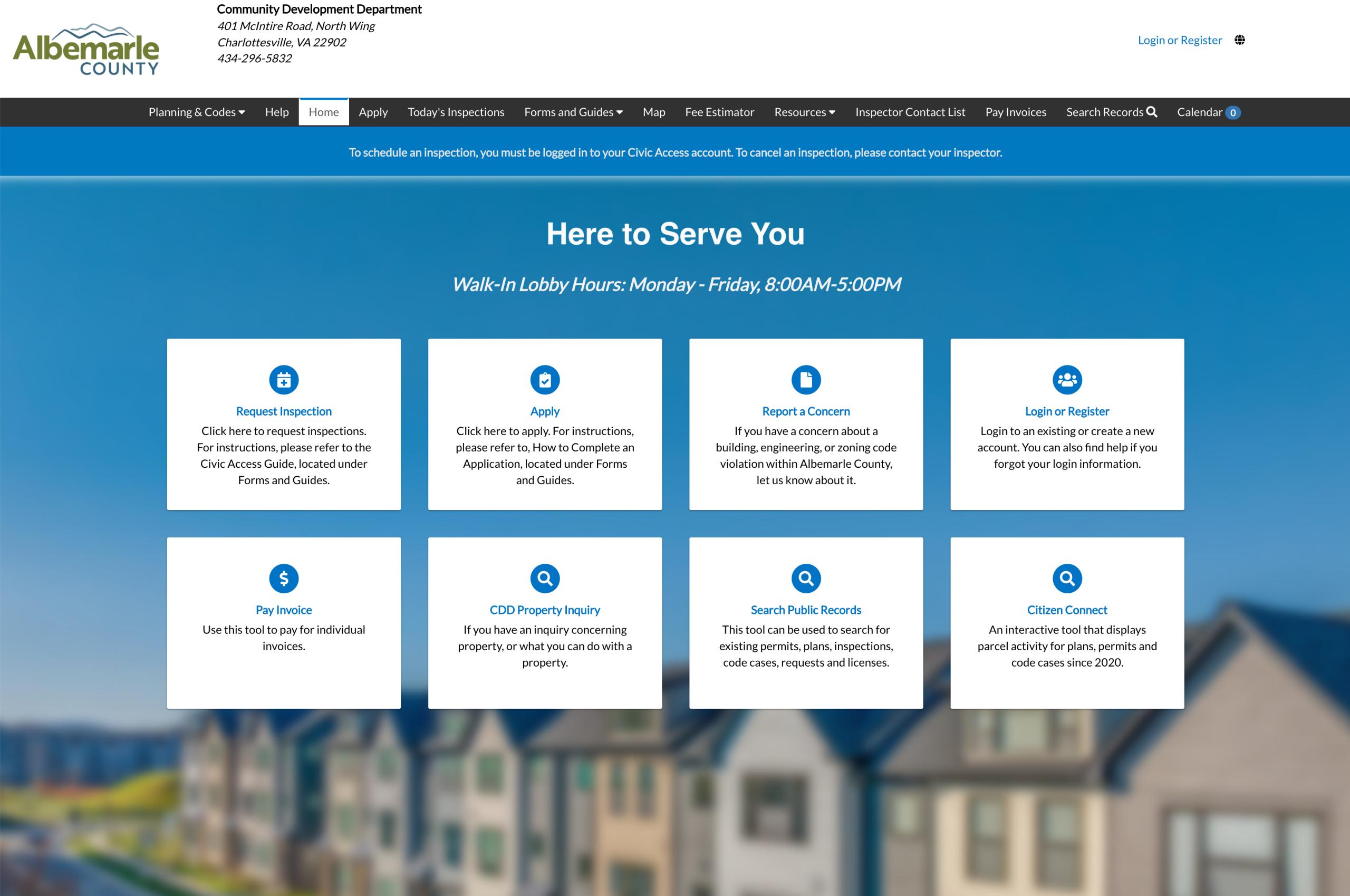 Thumbnail of Albemarle County fence permit application website